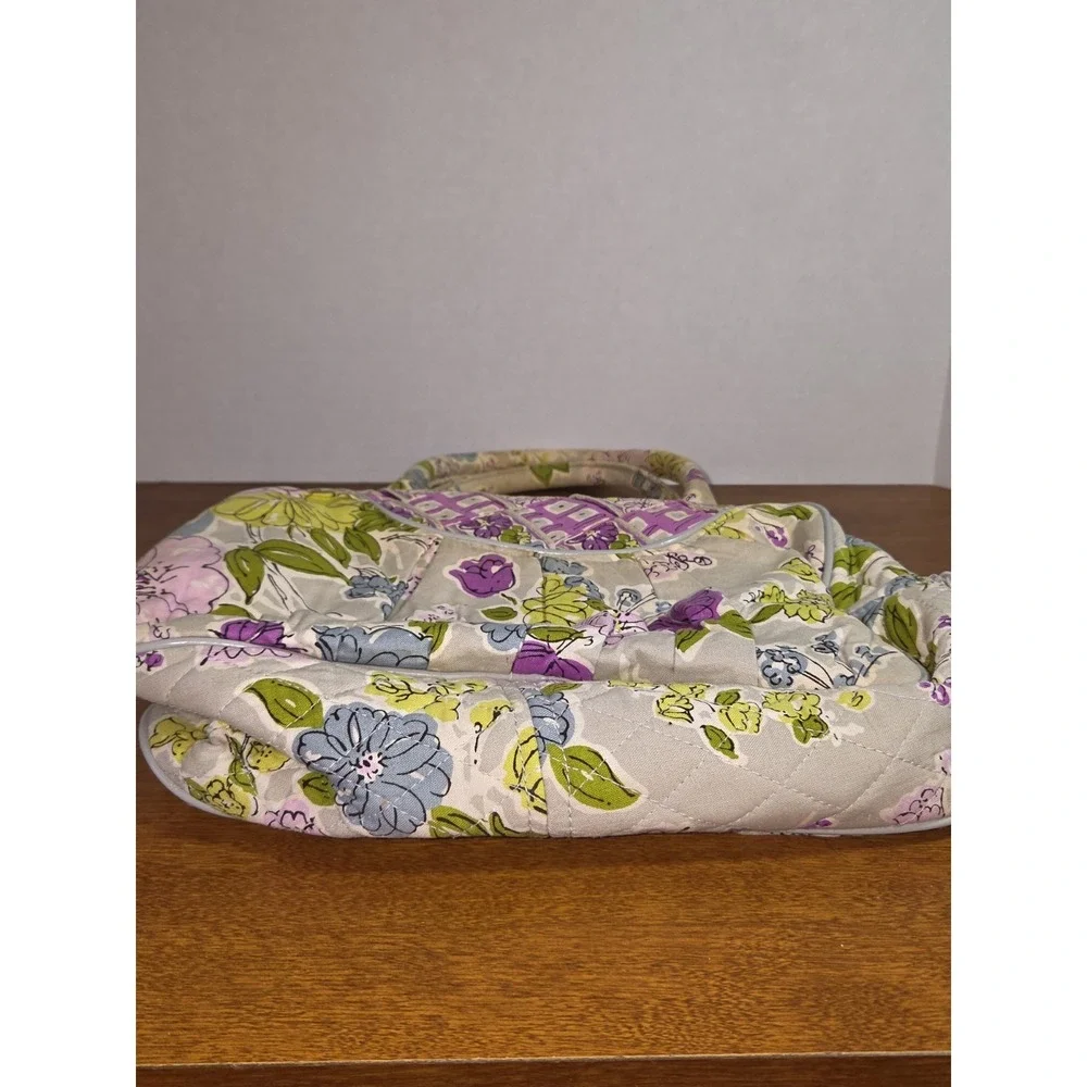 RETIRED Vera Bradley WATERCOLOR‎ Gray Floral Zip Shoulder 2 Handled Bag Purse